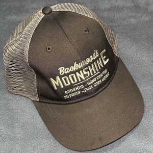 "Backwoods Moonshine" Brown/Beige Mesh Snapback Trucker Hat‎ Cap, Infinity, Beer